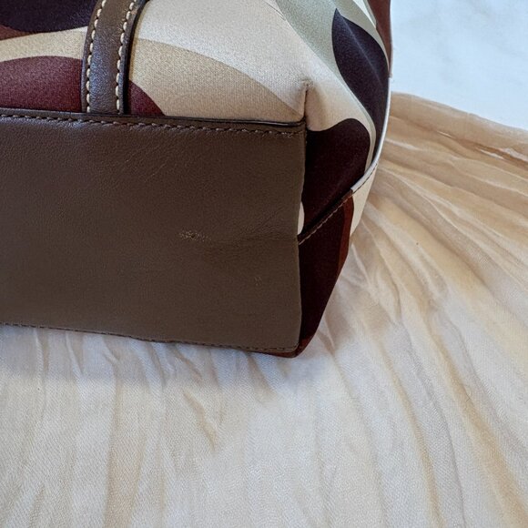 Coach Large Signature Sateen Olive Green Tote MSRP $300 - Picture 8 of 13